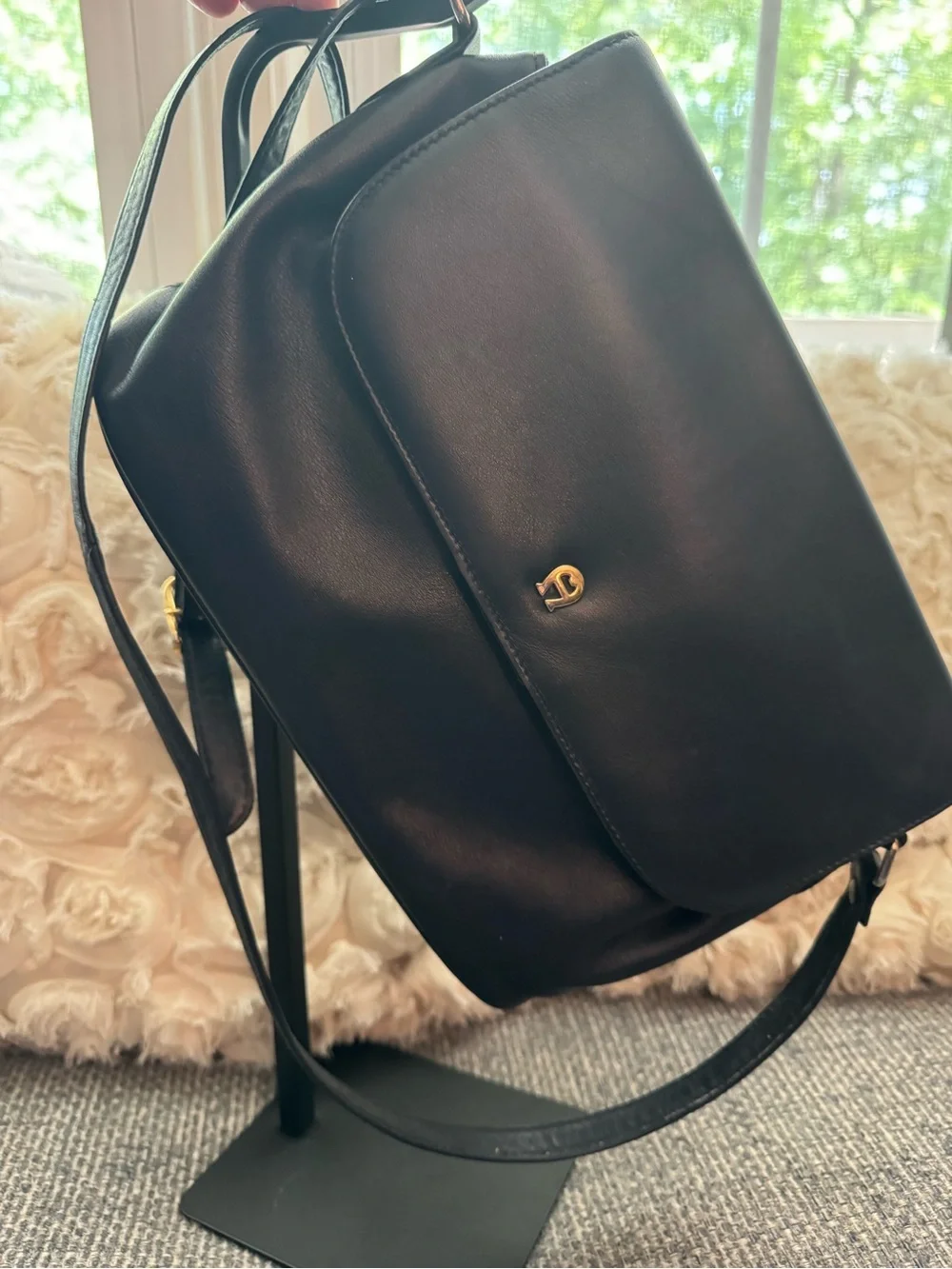 Etienne Aigner Vintage Midnight Blue Flap Shoulder Crossbody Bag